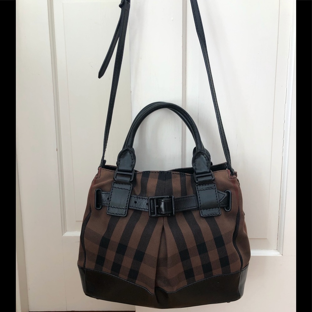 Vintage Burberry smoke check satchel  handbag